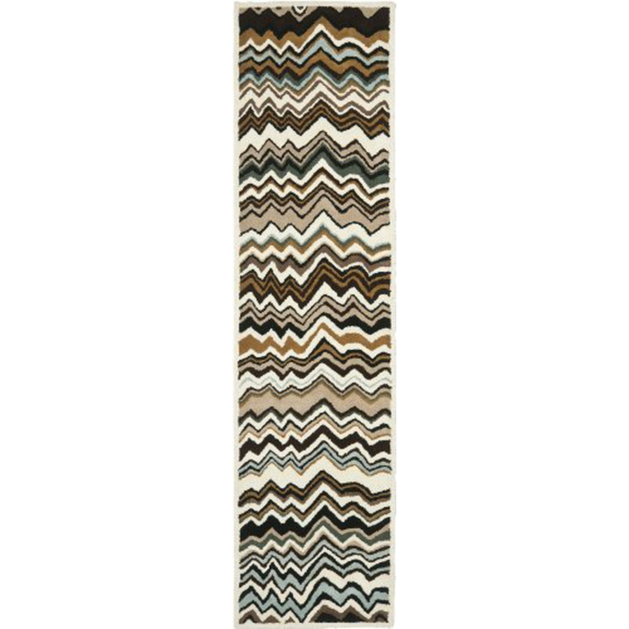 Safavieh Wyndham Collection WYD317A Handmade Modern Premium Wool Runner Multi Brown 2'3 x 9' Safavieh Wyndham Collection WYD317A Handmade Modern Premium Wool Runner Multi Brown 2'3 x 9'